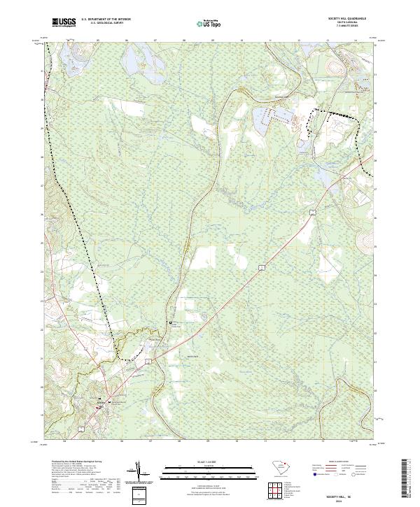 US Topo 7.5-minute map for Society Hill SC