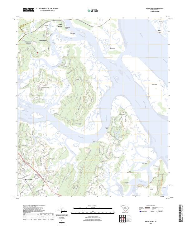 US Topo 7.5-minute map for Spring Island SC