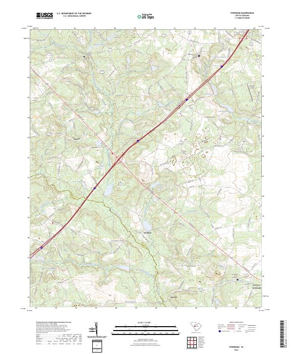 US Topo 7.5-minute map for Steedman SC