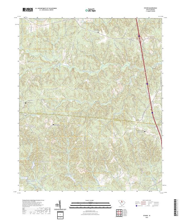 US Topo 7.5-minute map for Stover SC