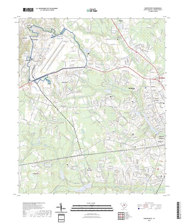 US Topo 7.5-minute map for Sumter West SC