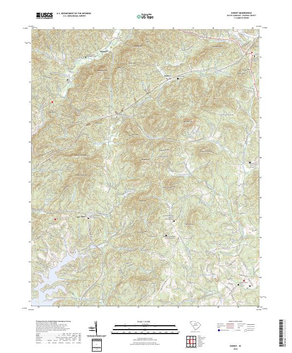 US Topo 7.5-minute map for Sunset SC