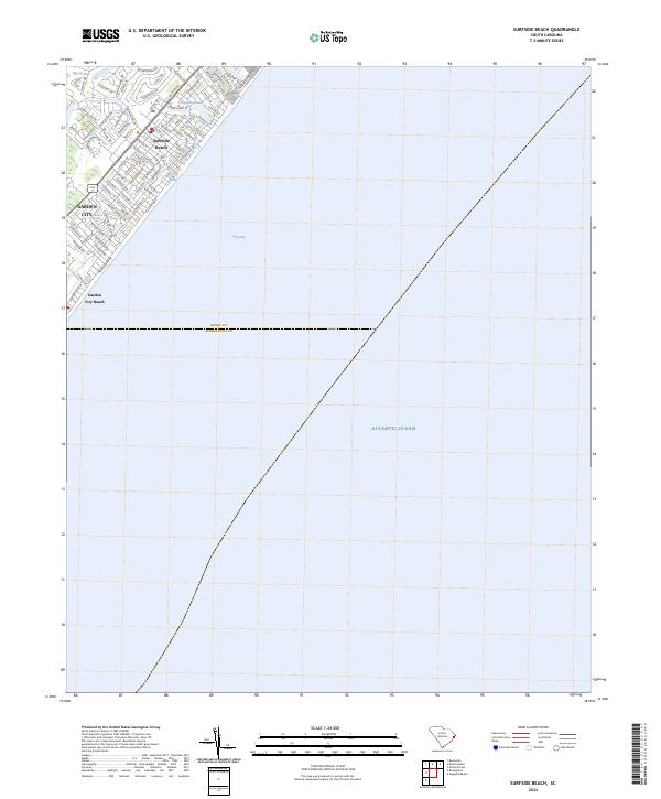 US Topo 7.5-minute map for Surfside Beach SC