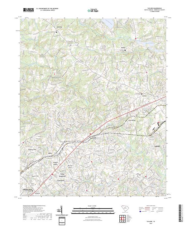 US Topo 7.5-minute map for Taylors SC