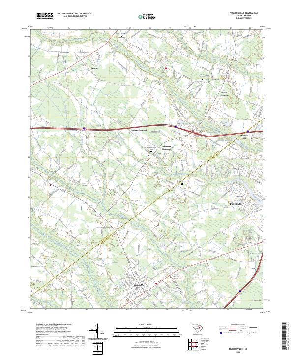 US Topo 7.5-minute map for Timmonsville SC