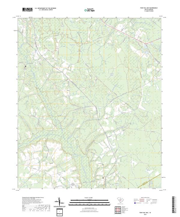 US Topo 7.5-minute map for Tony Hill Bay SC