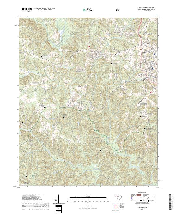 US Topo 7.5-minute map for Union West SC