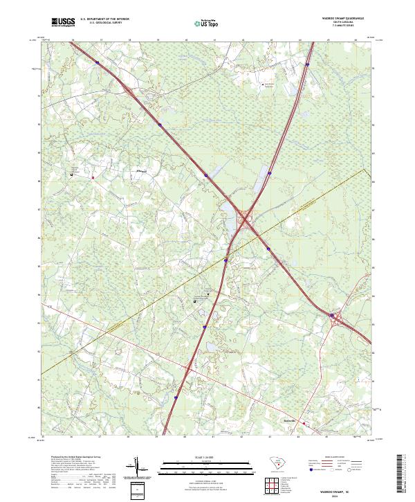 US Topo 7.5-minute map for Wadboo Swamp SC