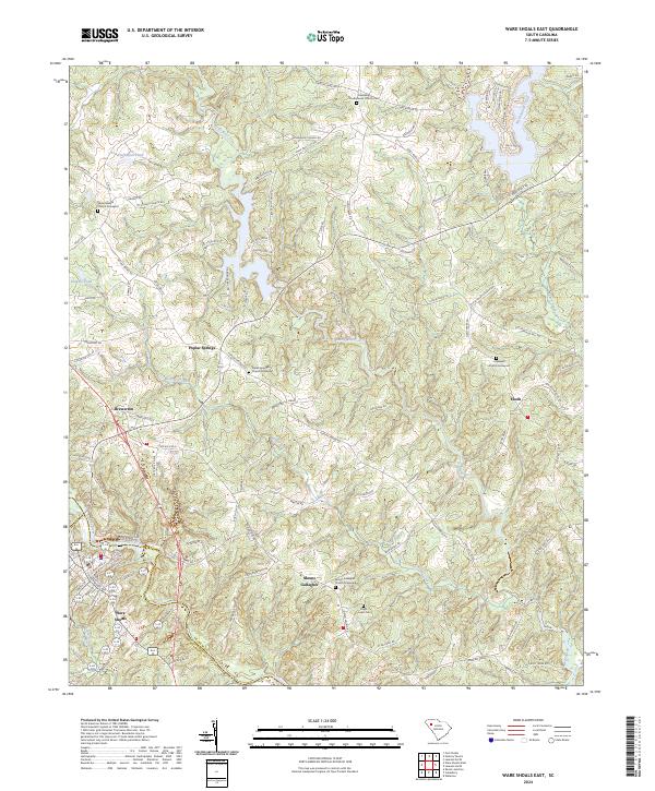 US Topo 7.5-minute map for Ware Shoals East SC