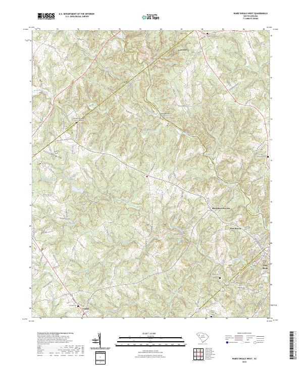 US Topo 7.5-minute map for Ware Shoals West SC