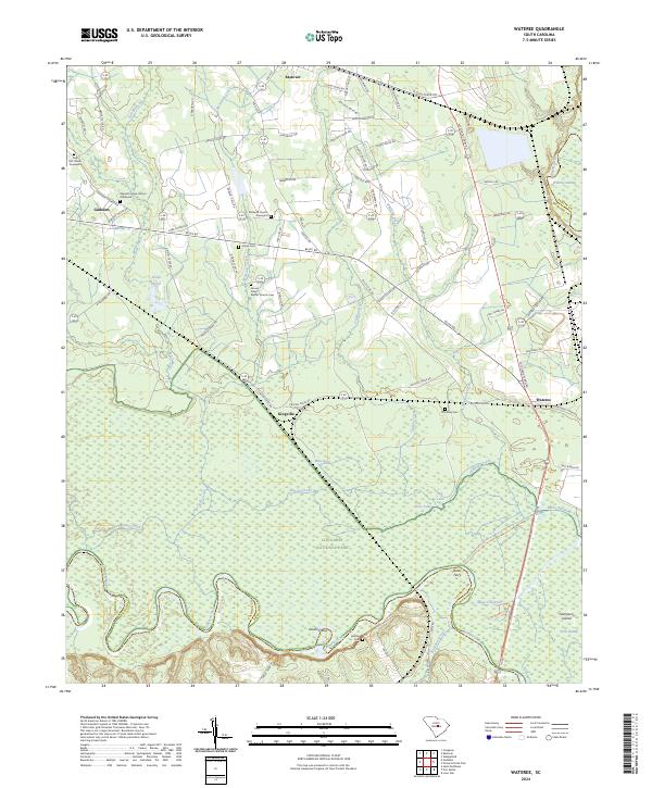 US Topo 7.5-minute map for Wateree SC