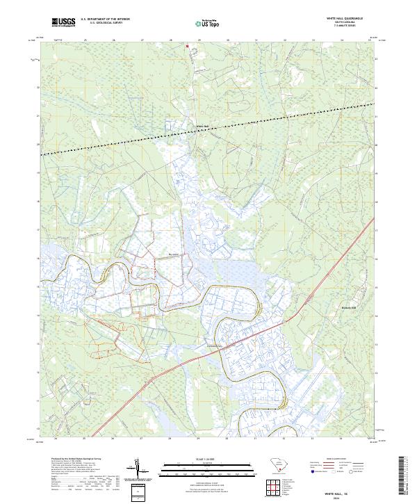 US Topo 7.5-minute map for White Hall SC