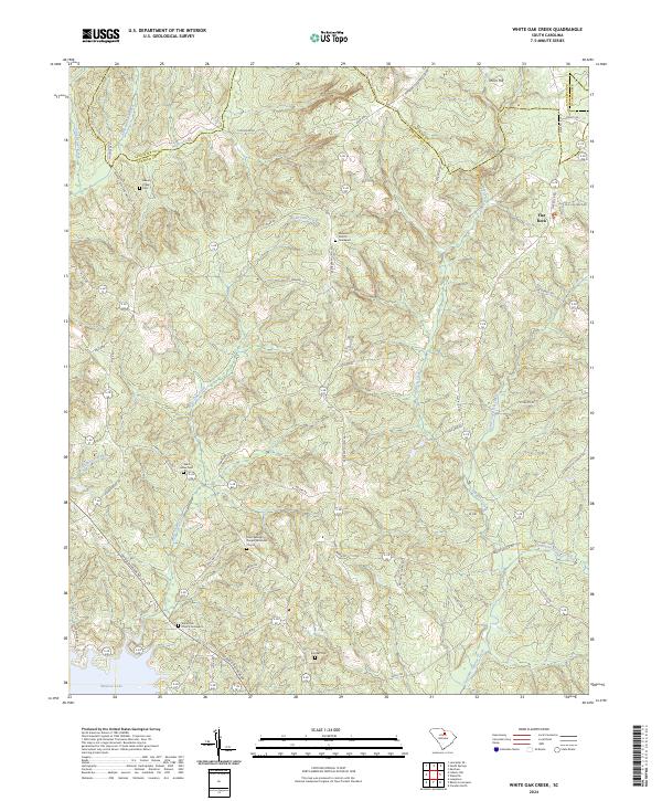 US Topo 7.5-minute map for White Oak Creek SC