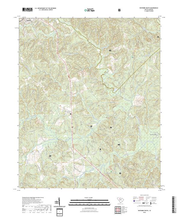 US Topo 7.5-minute map for Whitmire South SC