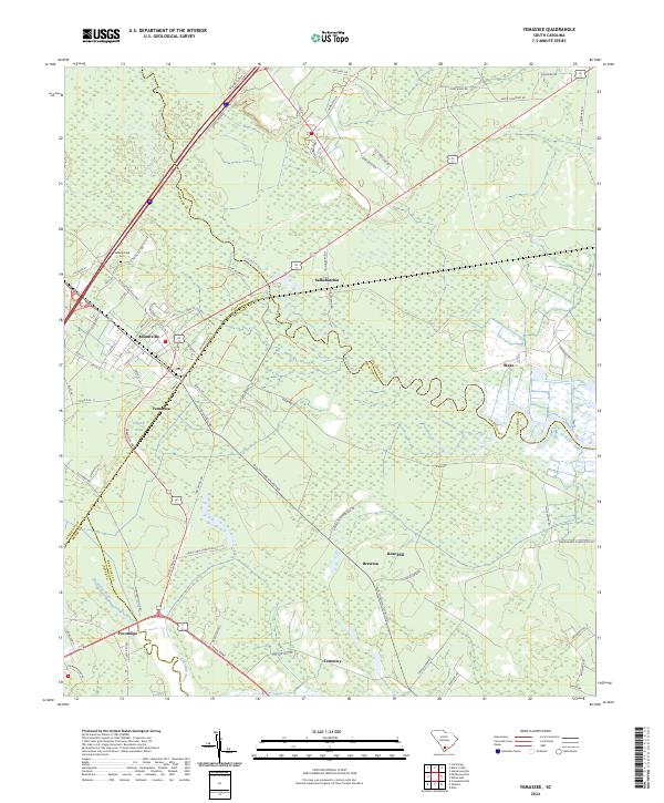 US Topo 7.5-minute map for Yemassee SC