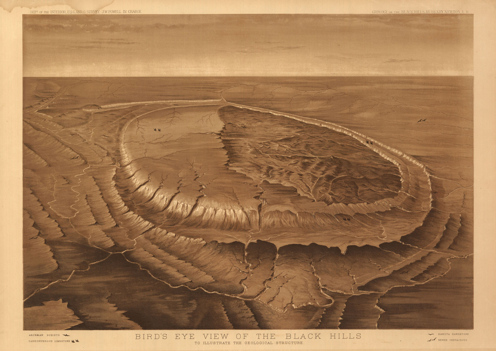 Bird's Eye View of the Black Hills, SD. - 1880