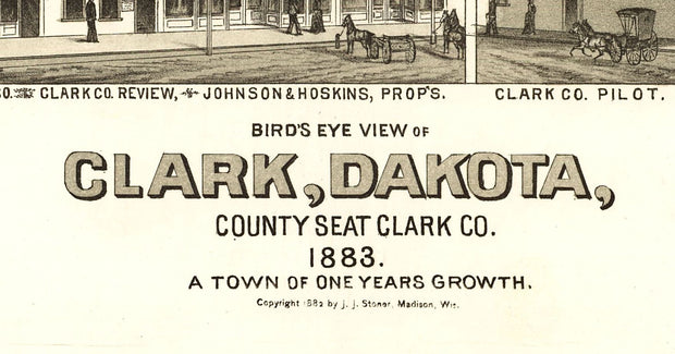 Bird's Eye View of Clark, SD. - 1883