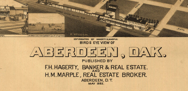 Bird's Eye View of Aberdeen, SC. 1883
