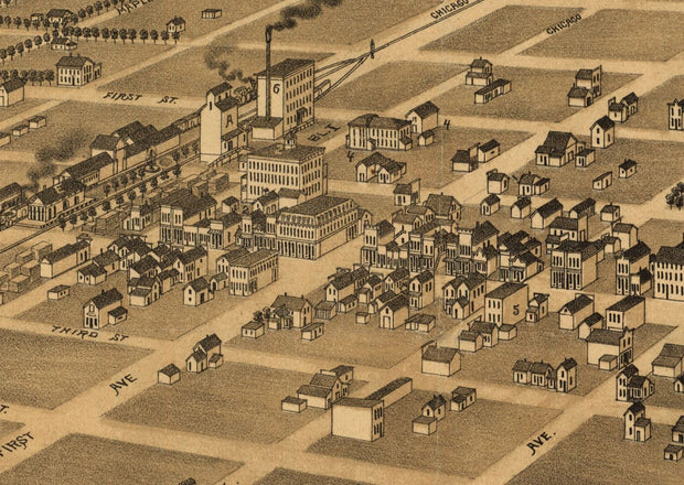 Bird's Eye View of Aberdeen, SC. 1883