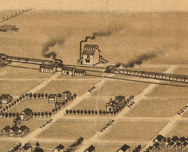 Bird's Eye View of Aberdeen, SC. 1883