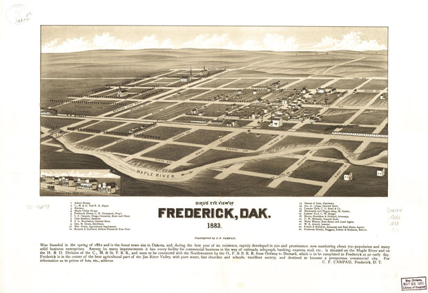 Bird's Eye View of Frederick, SD. - 1883
