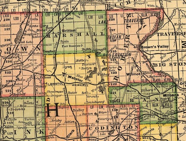 Map of South Dakota, 1892