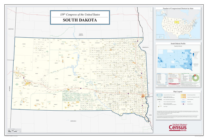 South Dakota Congressional District Wall Map
