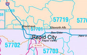 Color Cast Style Wall Map of South Dakota by Market Maps