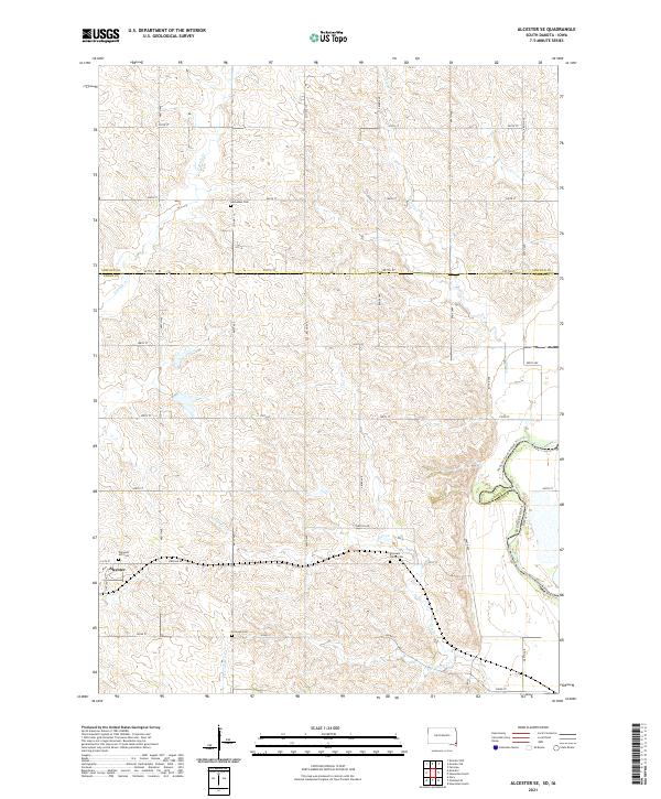 USGS US Topo 7.5-minute map for Alcester SE SDIA 2021 – American Map Store