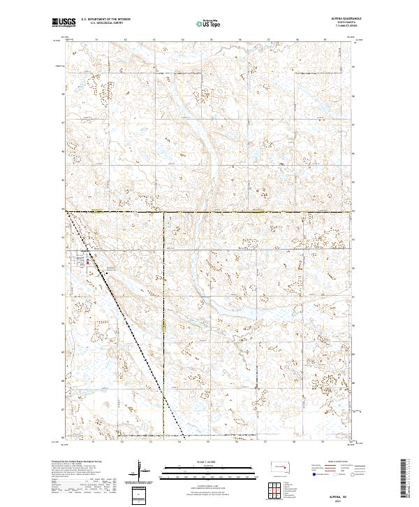 USGS US Topo 7.5-minute map for Alpena SD 2021