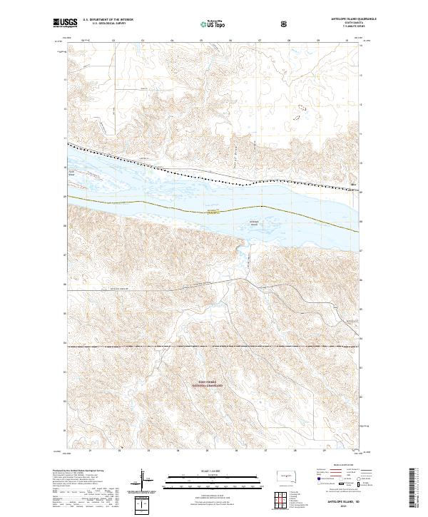 USGS US Topo 7.5-minute map for Antelope Island SD 2021