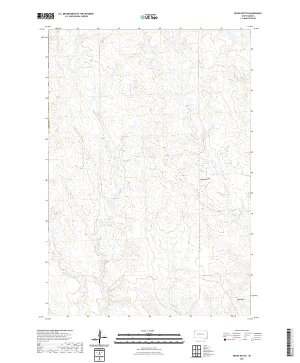 Bessie Point Map USGS US Topo 7.5-minute map for Bessie Butte SD 2021 – American Map Store