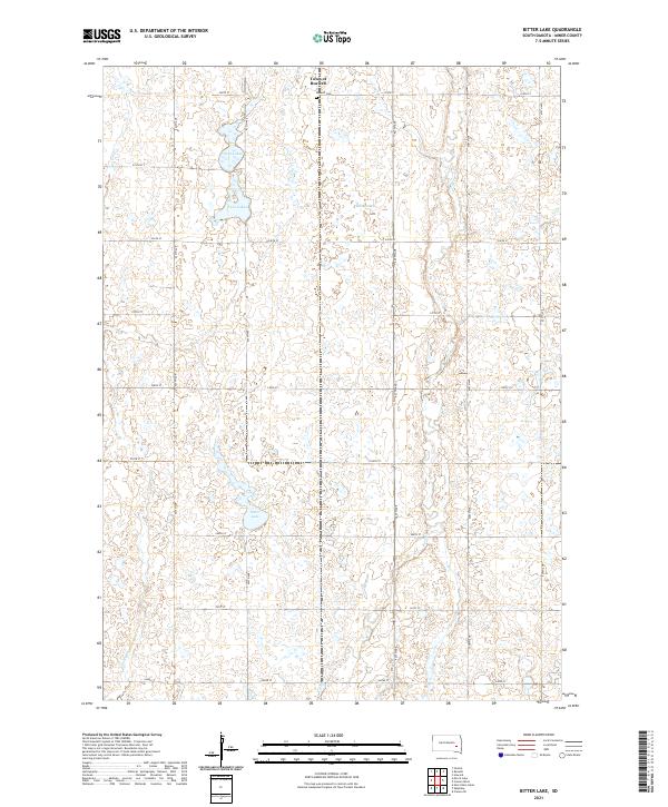 USGS US Topo 7.5-minute map for Bitter Lake SD 2021