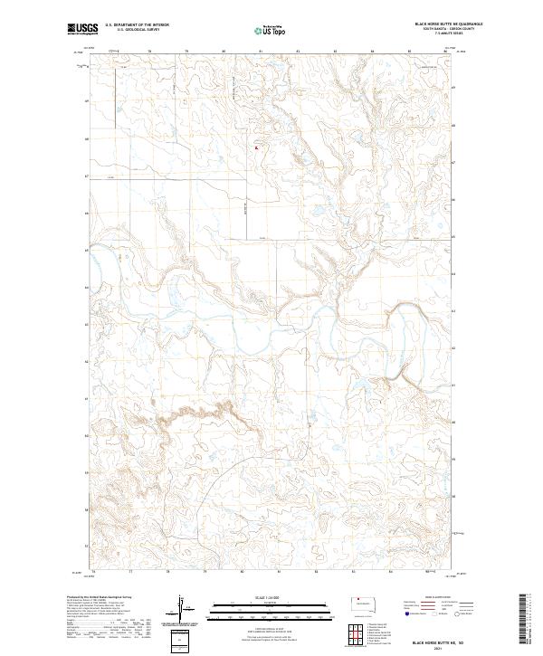 USGS US Topo 7.5-minute map for Black Horse Butte NE SD 2021