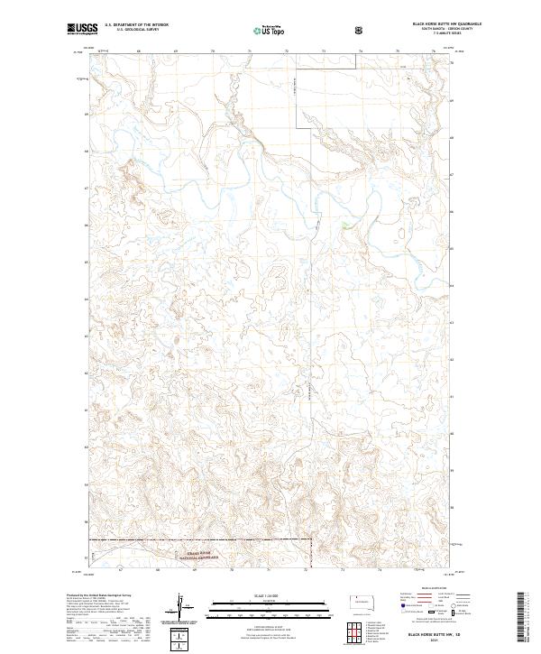 USGS US Topo 7.5-minute map for Black Horse Butte NW SD 2021