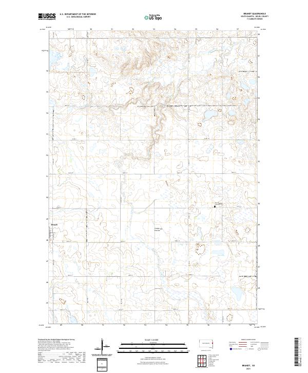 USGS US Topo 7.5-minute map for Brandt SD 2021