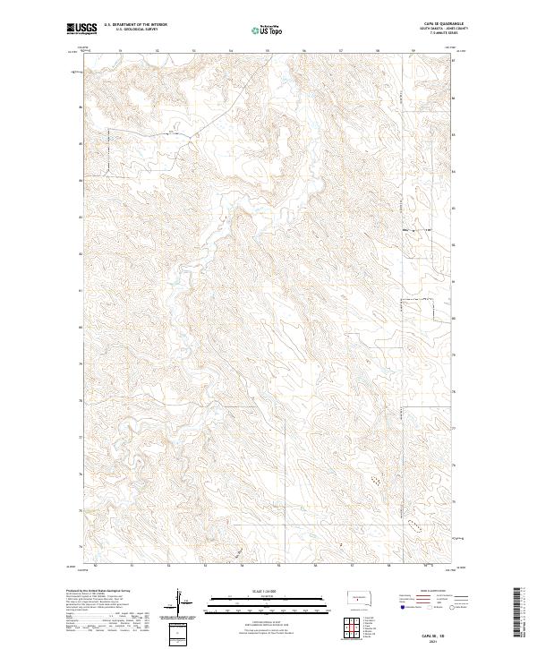 USGS US Topo 7.5-minute map for Capa SE SD 2021
