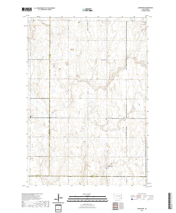 USGS US Topo 7.5-minute map for Carpenter SD 2021