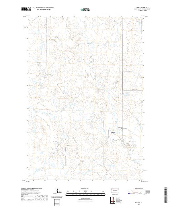USGS US Topo 7.5-minute map for Chance SD 2021 – American Map Store