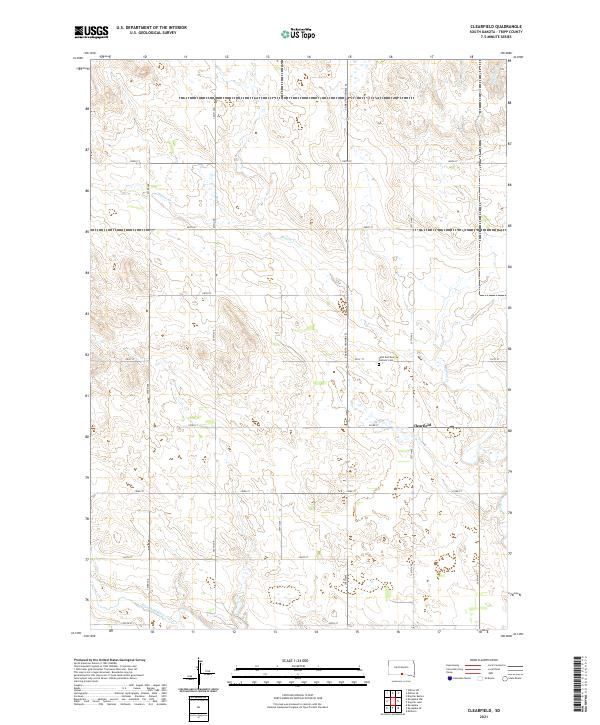 USGS US Topo 7.5-minute map for Clearfield SD 2021