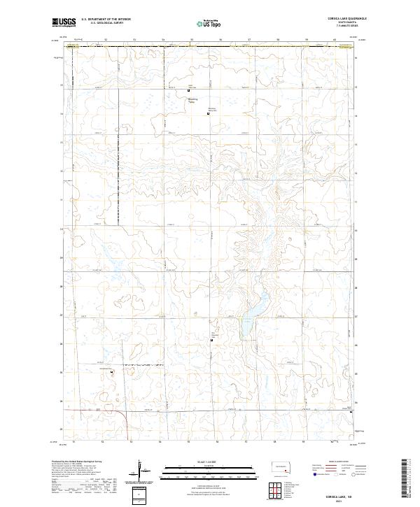 USGS US Topo 7.5-minute map for Corsica Lake SD 2021