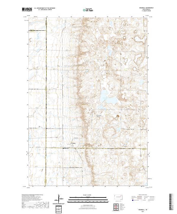 USGS US Topo 7.5-minute map for Crandall SD 2021