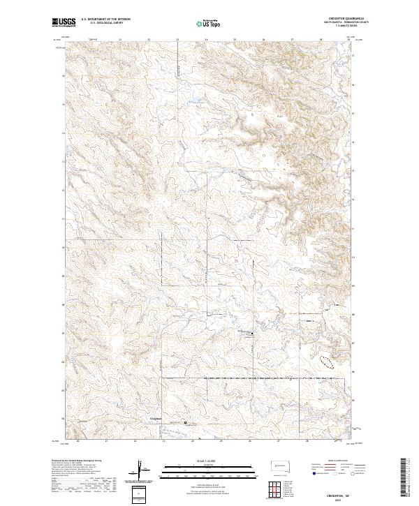 US Topo 7.5-minute map for Creighton SD