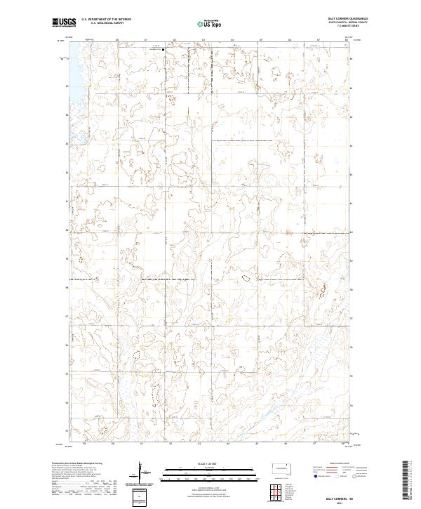 USGS US Topo 7.5-minute map for Daly Corners SD 2021