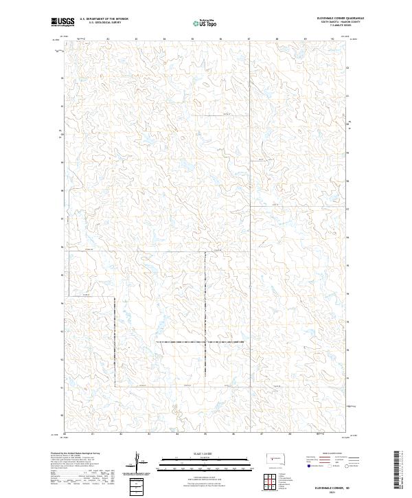 USGS US Topo 7.5-minute map for Elevenmile Corner SD 2021