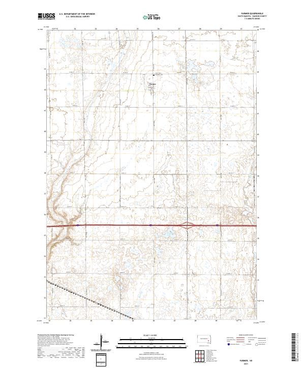 USGS US Topo 7.5-minute map for Farmer SD 2021