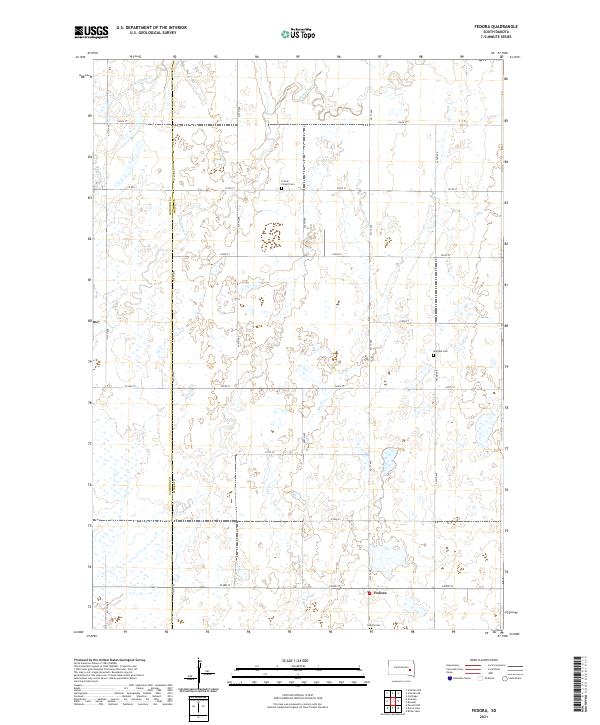 USGS US Topo 7.5-minute map for Fedora SD 2021