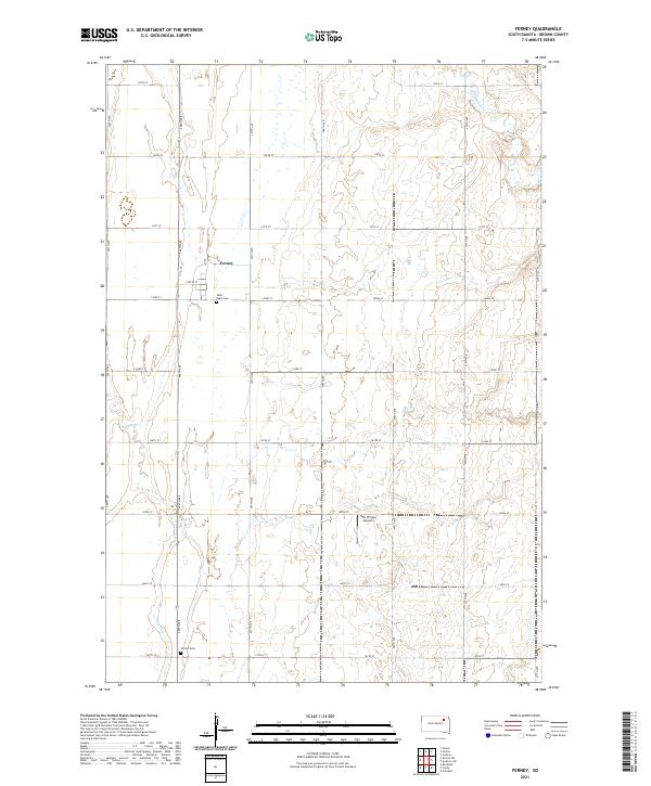 USGS US Topo 7.5-minute map for Ferney SD 2021