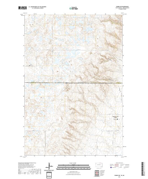 USGS US Topo 7.5-minute map for Forbes NW SDND 2021 – American Map Store