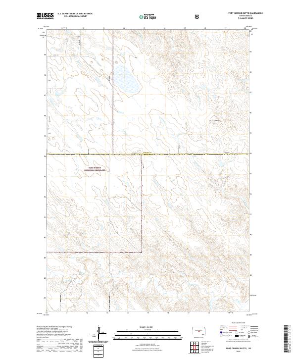 USGS US Topo 7.5-minute map for Fort George Butte SD 2021